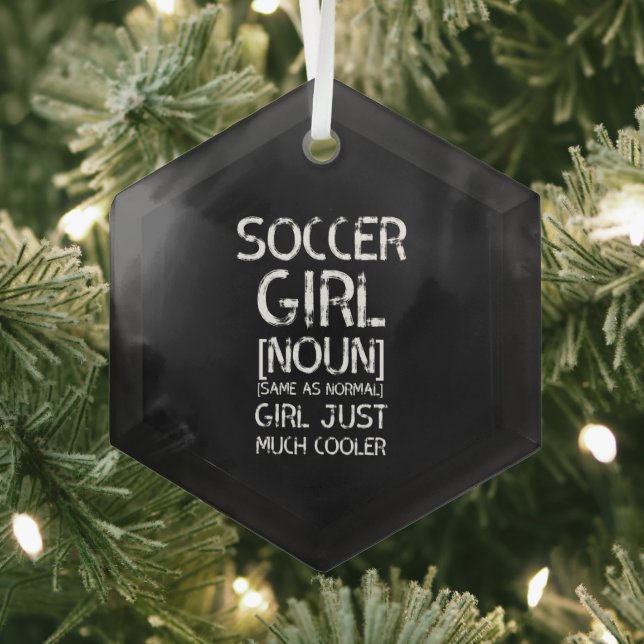 Fußball-Mädchen cool Ornament Aus Glas (Insitu)