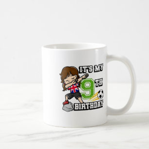 Fußball Mädchen Es ist mein 9. Geburtstag Vereinig Kaffeetasse