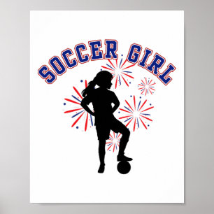 Fußball Mädchen Fußball Fan Unterstützung Stadion  Poster