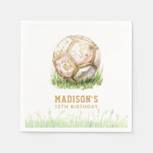 Fußball-Mädchen Geburtstag Personalisiert Serviette