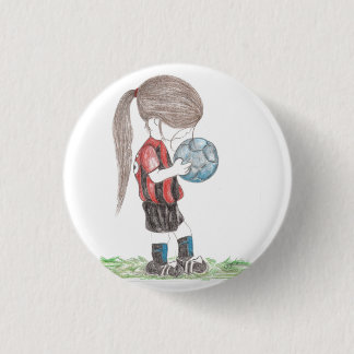 Fußball-Mädchen-Knopf Button
