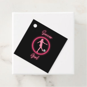Fußball Mädchen Pink Glow Geschenkanhänger