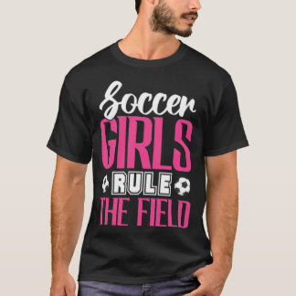 Fußball-Mädchen regieren die Feldmädchenläuferin T-Shirt
