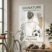Fußball Mädchen Skizze Watercolor Abstract Tri-Ble