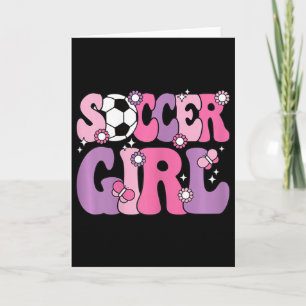 Fußball Mädchen Süß Groovy Fußball Liebhaber Fraue Karte
