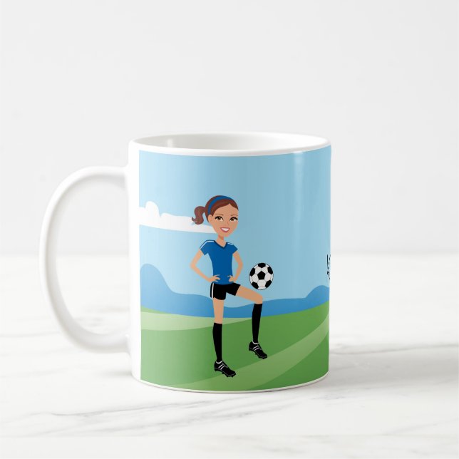 Fußball-Mädchen-Tasse Tasse (Links)
