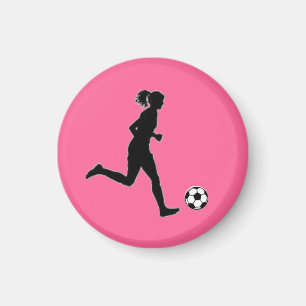 Fußball-Mädchen UMBAU Spieler (weiblich) - Rosa- Magnet