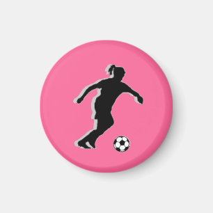 Fußball-Mädchen UMBAU Spieler (weiblich) - Rosa- Magnet