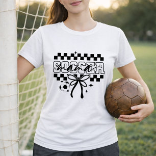 Fußball-Mama-Bogen-Stil Coquette Football-Mama T-Shirt
