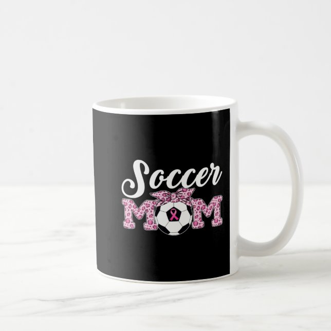Fußball-Mama Brustkrebs Bewusstsein rosa Band Leo Kaffeetasse (Rechts)
