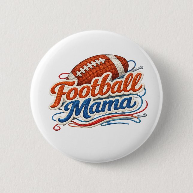 Fußball-Mama-Button-Pin Button (Vorderseite)
