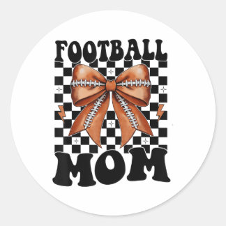Fußball Mama Coquette Football Bow Muttertag für Runder Aufkleber