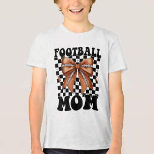Fußball Mama Coquette Football Bow Muttertag für Tri-Blend Shirt