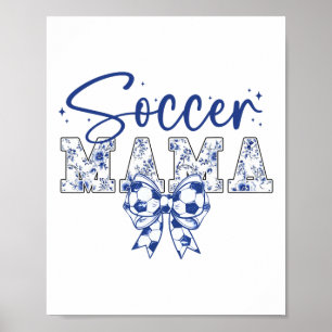 Fußball-Mama Coquette-Schleife Lustige Fußball-Anf Poster