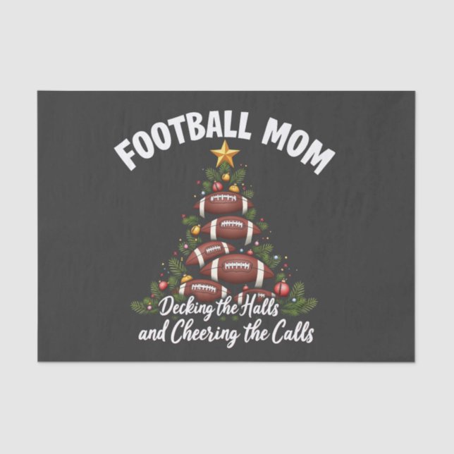 Fußball-Mama, die die Hallen zum Weihnachtsfußball Seidenpapier (Vorderseite)