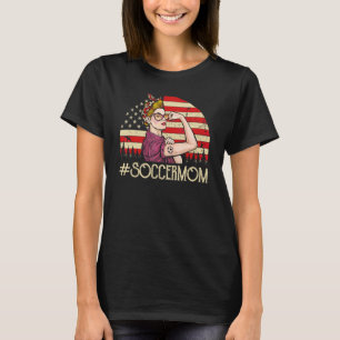 Fußball-Mama Fußball-Ball Frauen Amerikanische Fla T-Shirt