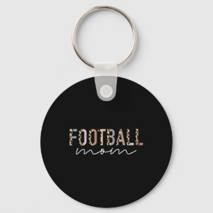 Fußball Mama gibt Leopard Print Football Mama Mot Schlüsselanhänger