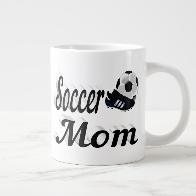 Fußball-Mama Halbtext Riesenkaffee Tasse (Rechts)