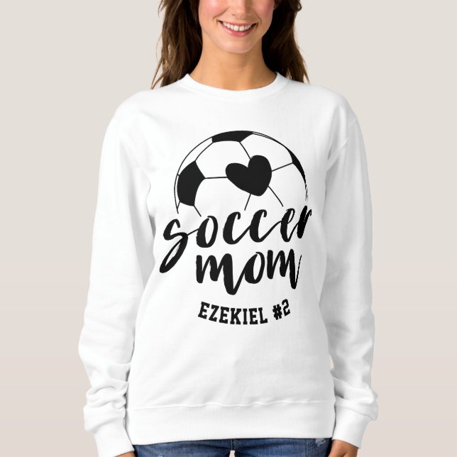 Fußball-Mama Herzball Personalisiertes Geschenk fü Sweatshirt (Vorderseite)