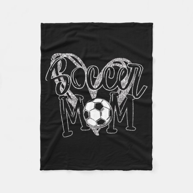 Fußball Mama Herzsoccer  Fleecedecke (Vorderseite)
