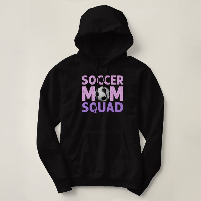Fußball-Mama in Rosa und Lila Hoodie (Design vorne)