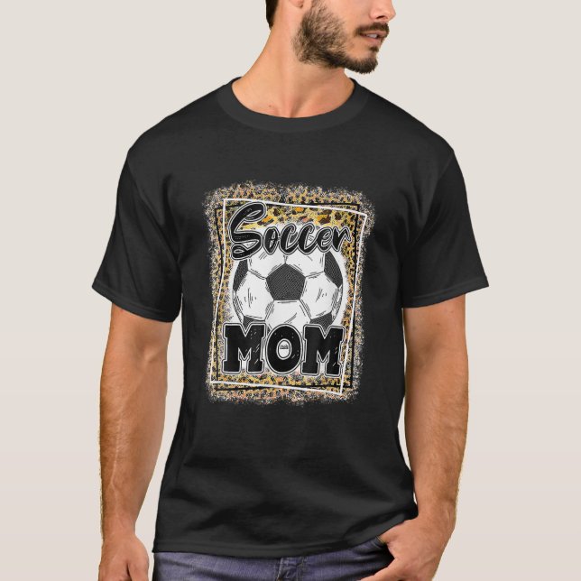 Fußball Mama Leopard Funny Sport Ball Mama Mutter  T-Shirt (Vorderseite)