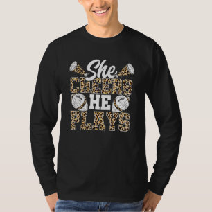 Fußball-Mama-Leopard-Muster Fußball anfeuern T-Shirt
