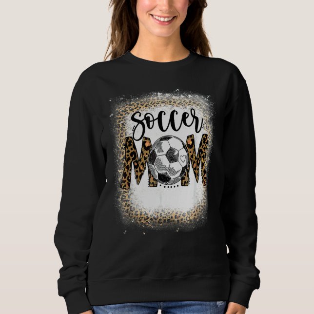 Fußball-Mama Leopard Muster geblasen Cheer Mama Ga Sweatshirt (Vorderseite)