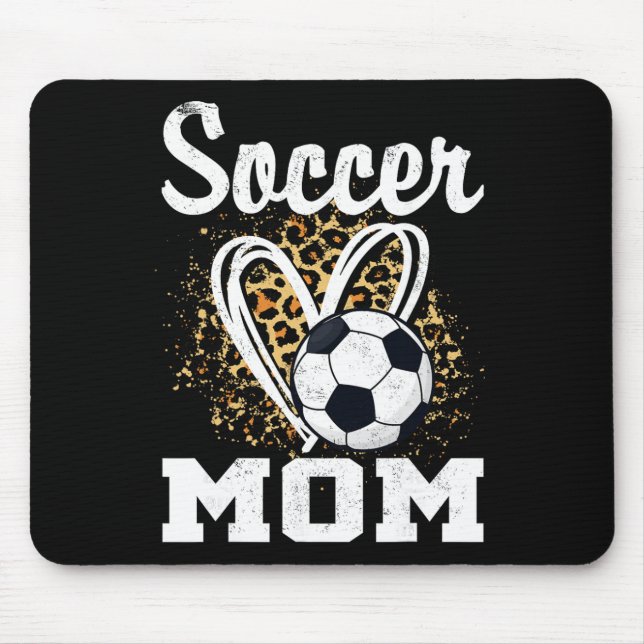 Fußball-Mama-Leoparden-Herz  Mousepad (Vorne)