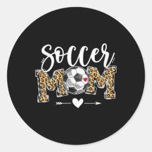 Fußball-Mama-Leoparden Lustiges Fußball-Mama-Shirt Runder Aufkleber