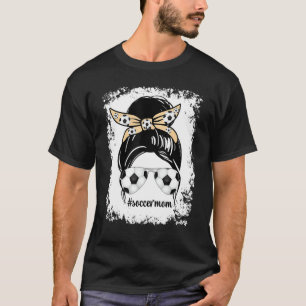 Fußball Mama Messy Bun Grafischer Witz für Fußball T-Shirt