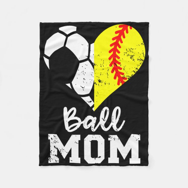 Fußball-Mama mit Herz lustig weich Fleecedecke (Vorderseite)