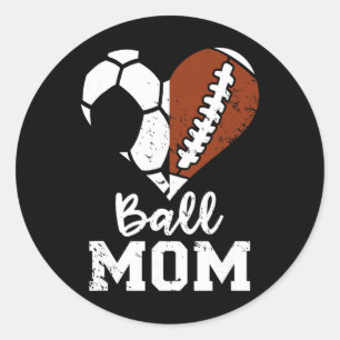 Fußball-Mama mit Herz lustiger Fuß Fußball-Mama Runder Aufkleber