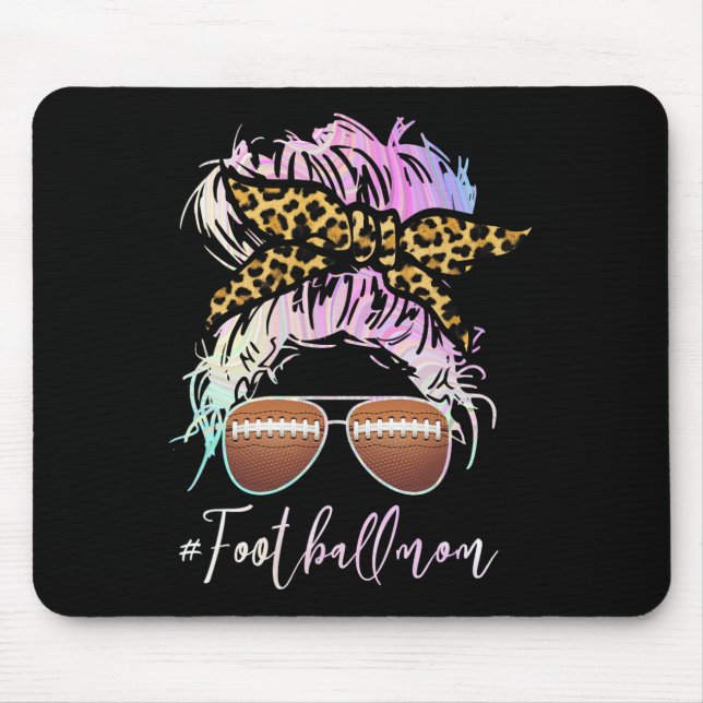 Fußball-Mama mit Leopard-Printmedien und Messing B Mousepad (Vorne)