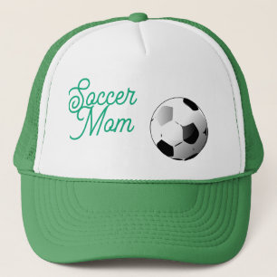 Fußball-Mama-Mütze Grün und Weiß Truckerkappe
