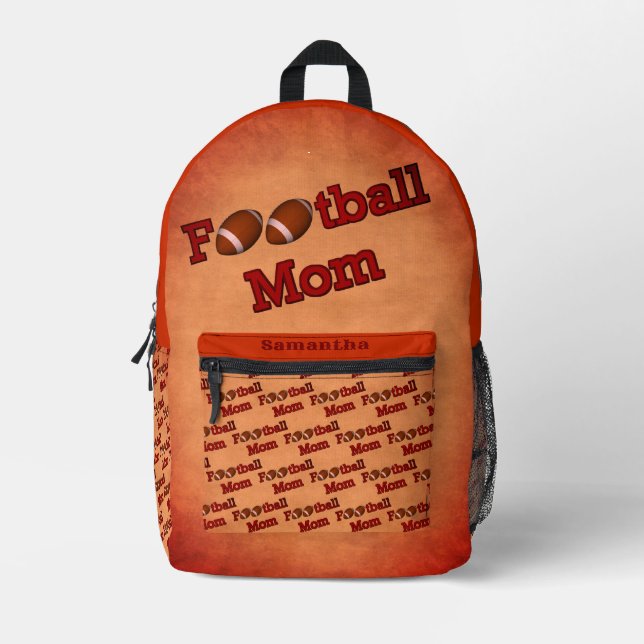 Fußball-Mama Niedlich Personalisiert Bedruckter Rucksack (Vorderseite)