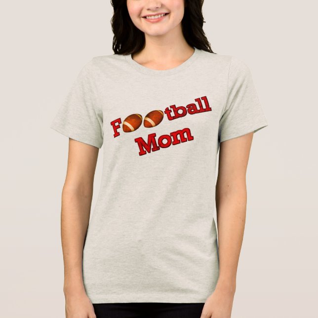 Fußball-Mama Niedlich Tri-Blend Shirt (Vorderseite)