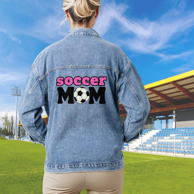 Fußball-Mama nur eine Mama, aber besser Jeansjacke (Von Creator hochgeladen)