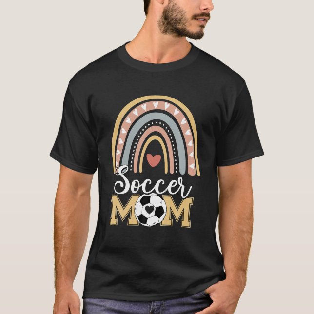 Fußball Mama Regenbogen Funny Softball Mama Mutter T-Shirt (Vorderseite)