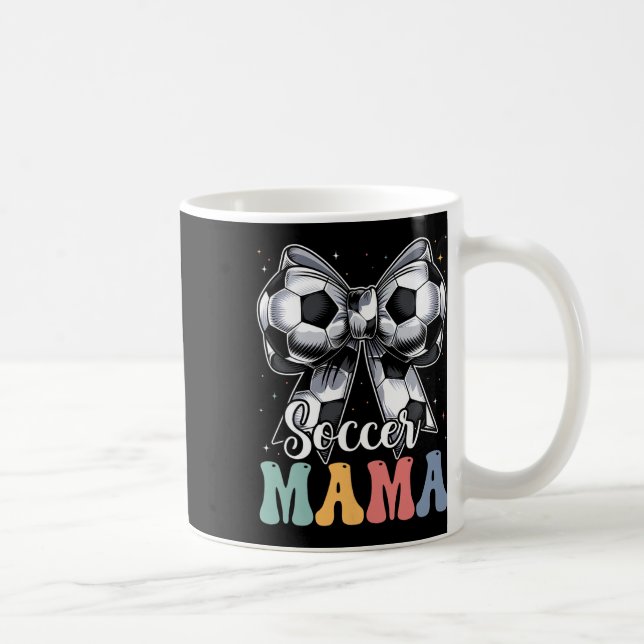 Fußball-Mama Retro Groovy Fußball Softbyll-Mutter Kaffeetasse (Rechts)