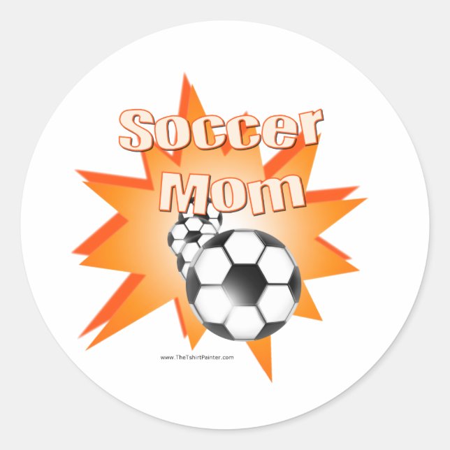 Fußball-Mama Runder Aufkleber (Vorderseite)