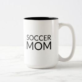 Fußball-Mama, Schwarz-weiße Keramik Zweifarbige Tasse