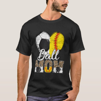 Fußball-Mama Softball-Mama Leopard Sport Mutter T-Shirt