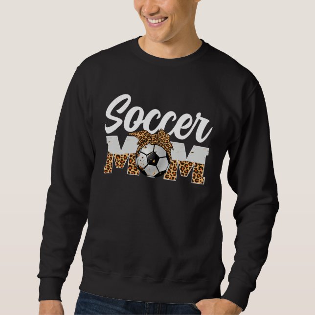 Fussball-Mama-Spieltag Frauen Leopard Muttertag Sweatshirt (Vorderseite)