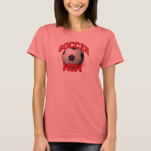 Fußball-Mama-T - Shirt, rotes Schwarzweiss T-Shirt