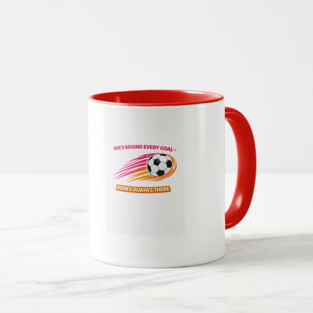 Fußball-Mama-Tasse – Sie Steht Hinter Jedem Tor Ma Tasse (VorderseiteRechts)