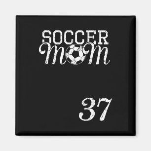Fußball-Mama-Trikotnummer 37 Lieblingsspieler #37 Magnet