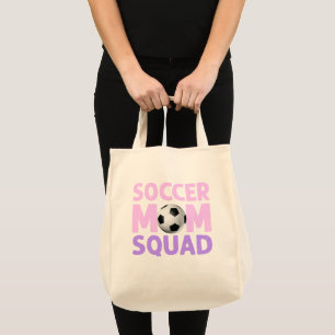 Fußball-Mama-Truppe in Rosa und Lila    Tragetasche