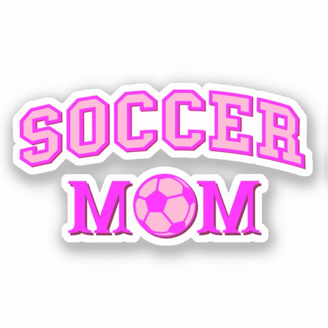 Fußball-Mama Zeichnend und Text ganz rosa Aufkleber (Vorderseite)