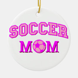 Fußball-Mama Zeichnend und Text ganz rosa Keramik Ornament